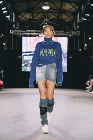 SAMPLE SALE Custom Asymmetrical Denim Mini Skirt